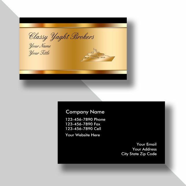 Clásicas tarjetas de negocios de Yacht Broker (Subido por el creador)