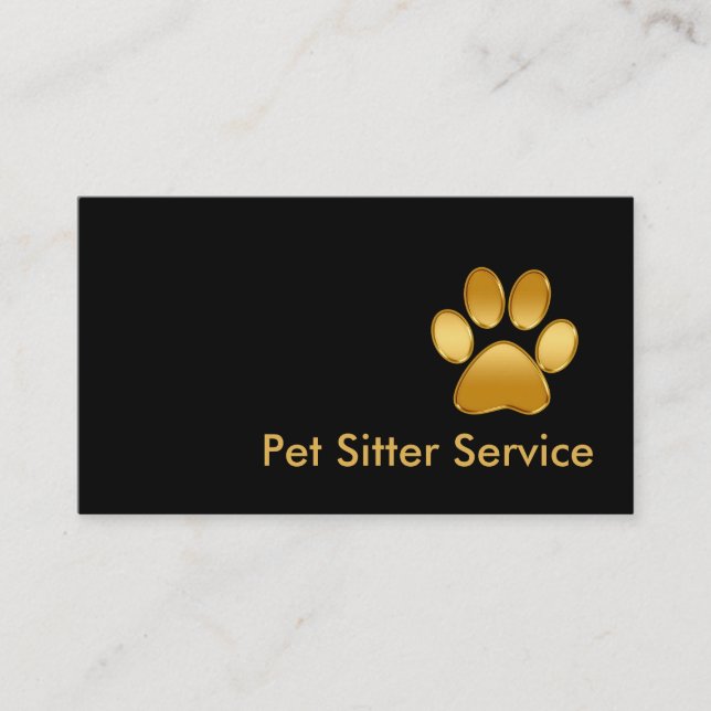 Clásicas tarjetas de visita de Mascota de Sitter (Anverso)