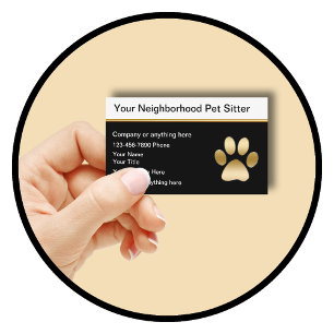 Clásicas tarjetas de visita de Mascota de Sitter