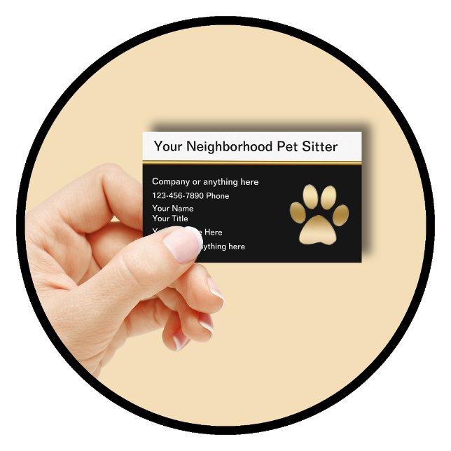 Clásicas tarjetas de visita de Mascota de Sitter (Subido por el creador)