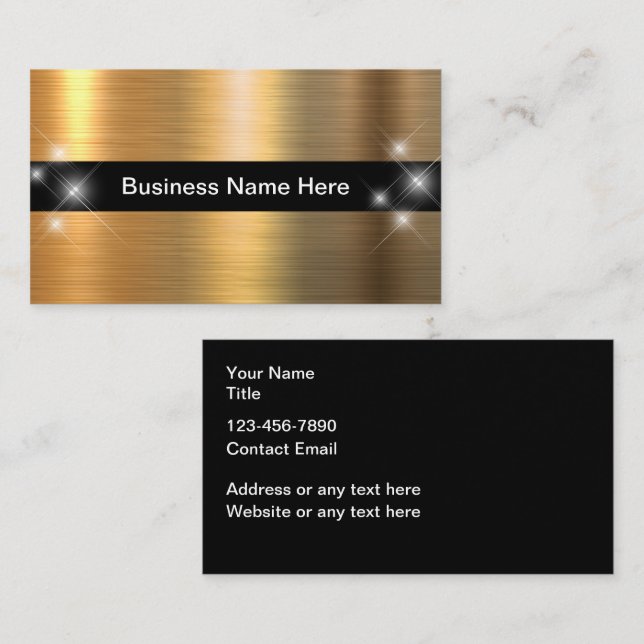 Clásicas tarjetas Guay Gold Tone Glossy Business (Anverso / Reverso)