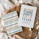 Clásicas y coloridas ovaciones a los cincuenta año<br><div class="desc">Clásica y colorida ovación a la tarjeta de invitación de cincuenta años de cumpleaños. Tonos silenciosos con clase. Parte de una colección.</div>