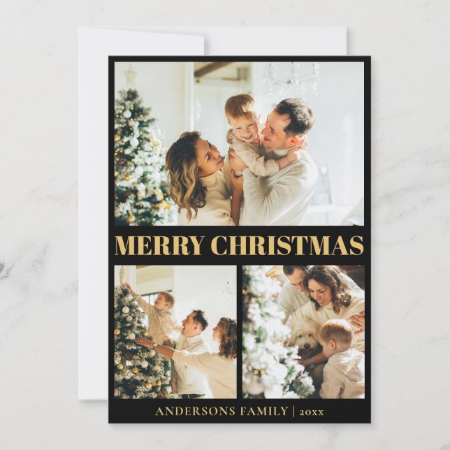 Clásico 1 Tipografía fotográfica Feliz Navidad (Anverso)