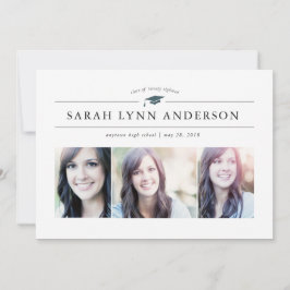 Clásico 3 Invitación a graduación de fotos