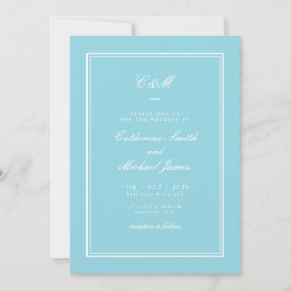 Clásico Absoluto Invitación de Boda con Monograma