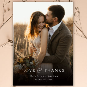 Clásico Amor y Agradecimiento Tipografía Foto Boda