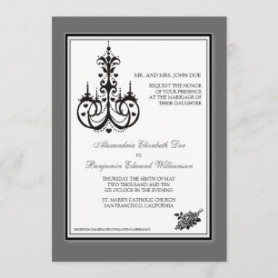 Clásico araña de platino 5x7 Invitación a la boda