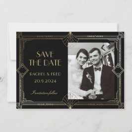 Clásico Art Deco Elegante Oro Negro de los años 20