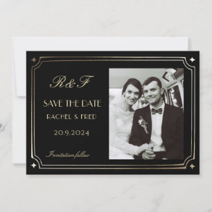 Clásico Art Deco Elegante Oro Negro de los años 20