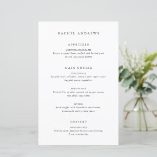 Clásico Atemporal Menú de Boda Nombre del Invitado