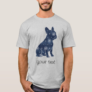 Clásico Azul Camiseta Tie-Dye de Bulldog Francés c