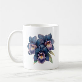 Clásico azulado marino y morado de la taza de café
