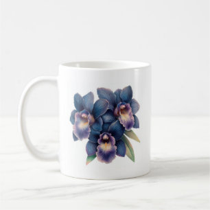 Clásico azulado marino y morado de la taza de café