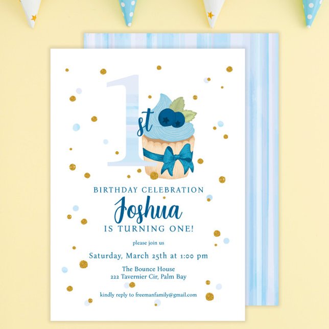 Clásico Baby Boy Primera Invitación a la fiesta de (Subido por el creador)