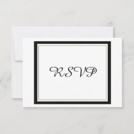 Clásico Black Border Wedding RSVP