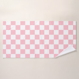 Clásico Blanco con Estilo de Patrón Cuadrado Rosa 