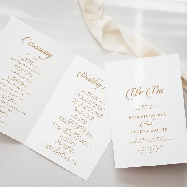 Clásico Blanco y Dorado We Do Programa de Boda Ple (Subido por el creador)