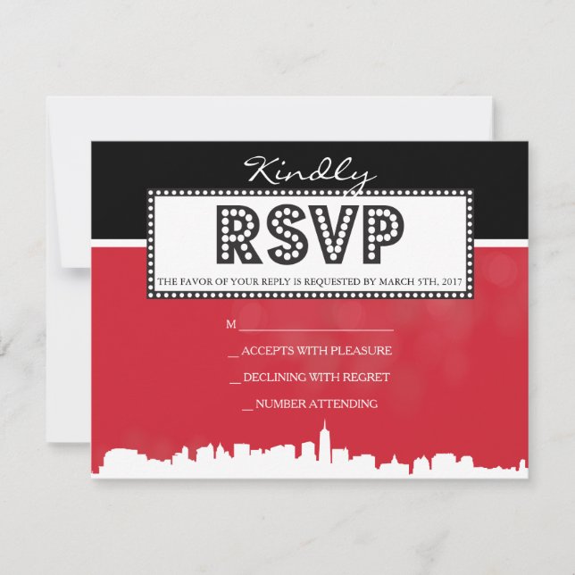 CLÁSICO BROADWAY Bar Bat Mitzvah Invitación (Anverso)