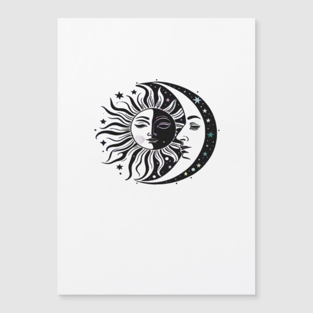 Clásico Brujo Luna Sol Acuarela Whimsigoth (Anverso)