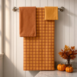 Clásico Calabaza Otoño Gingham Cuadro Vichy