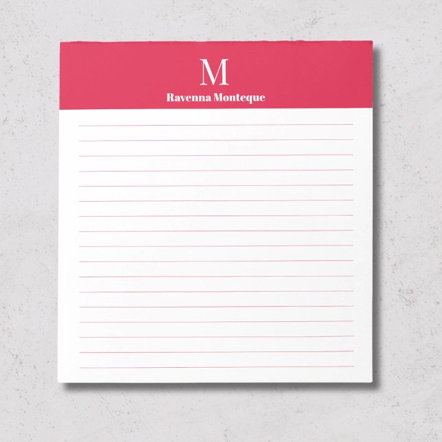 Clásico Carmesí Cuaderno Personalizado con Monogra (Subido por el creador)