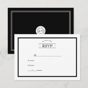 Clásico Casual Black Wedding RSVP