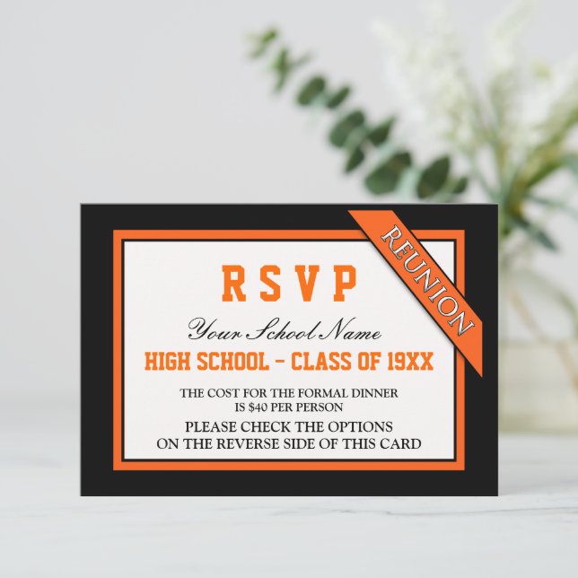 Clásico Clase Formal Reunión RSVP (Anverso de pie)