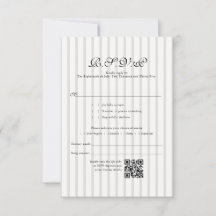 Clásico Country Club Stripe QR Code Wedding RSVP