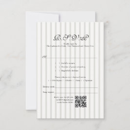 Clásico Country Club Stripe QR Code Wedding RSVP