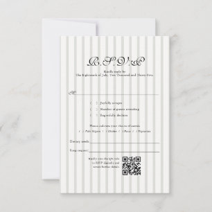Clásico Country Club Stripe QR Code Wedding RSVP
