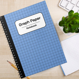 Clásico Cuaderno Personalizado de Cuadrícula Azul