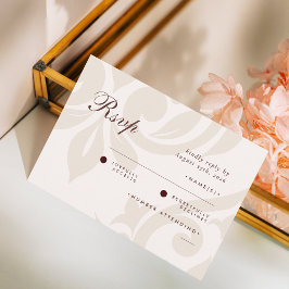 Clásico Damask Mahogany Marfil Photo Wedding RSVP