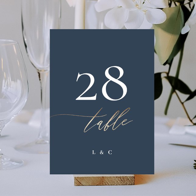 Clásico de oro elegante azul marino 5 x 7 (Subido por el creador)