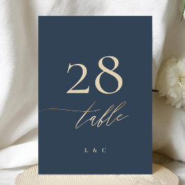 Clásico de oro elegante azul marino 5 x 7