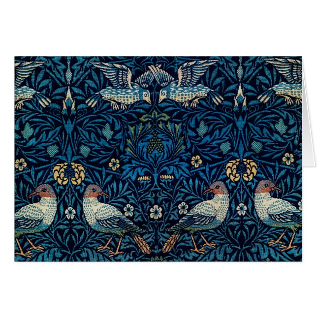 Clásico de tapiz de aves azules de William Morris (Anverso (Horizontal))