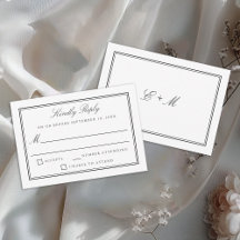 Clásico Elegante Boda Formal RSVP