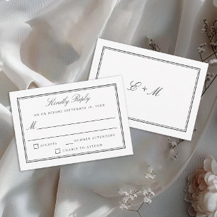 Clásico Elegante Boda Formal RSVP