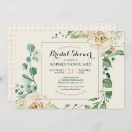 Clásico Elegante Floral Bridal Shower Invitación