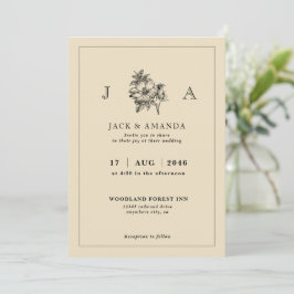 Clásico Elegante Invitación a la boda floral simpl