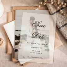 Clásico Elegante Tarjeta de Foto de Boda para Guar