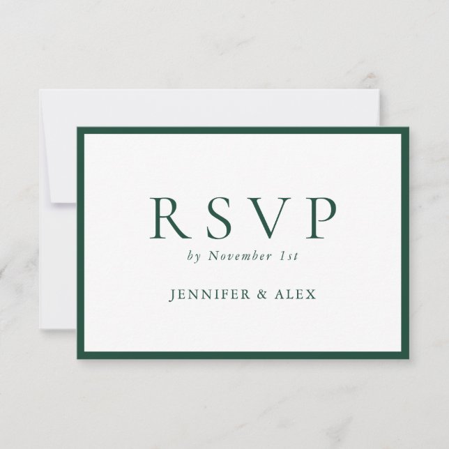 Clásico Elegante Tradicional  Rsvp Boda (Anverso)