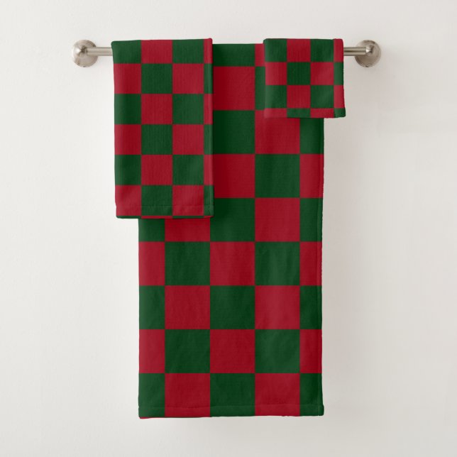 Clásico estampado de tablero de ajedrez de Navidad (In situ)