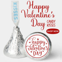 Clásico Feliz Día de San Valentín en rojo y blanco