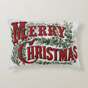 Clásico Feliz Navidad Decorativo Almohada de acent