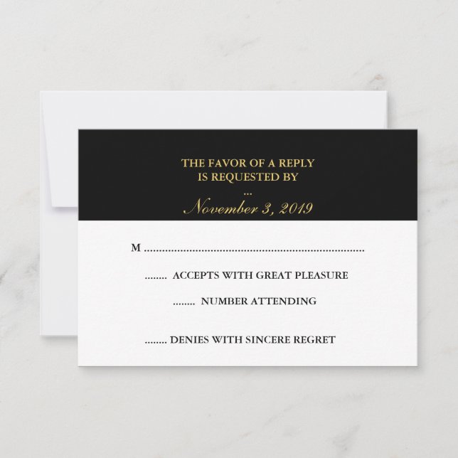 Clásico Gold Black White RSVP (Anverso)