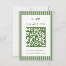 Clásico Green Thin Striped Wedped RSVP Código QR