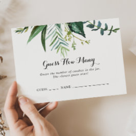 Clásico Greenery Tropical Adivina Cuántas Tarjetas