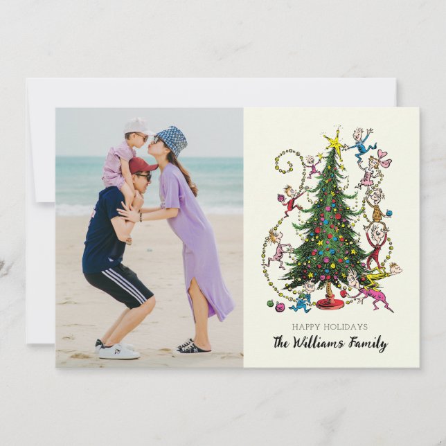 Clásico Grinch | Foto de Navidad de árbol festivo (Anverso)