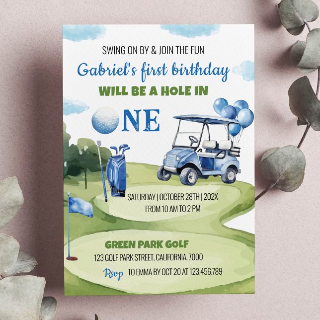 Clásico Hole De Golf En Invitación De Un Cumpleaño (Subido por el creador)