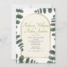Clásico Invitación de Boda de Marfil y Oro Rosa